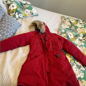 Canada Goose Women's Red Kensington Parka